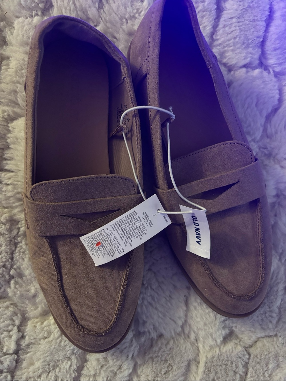 Old Navy Women's Taupe Suede Penny Loafers